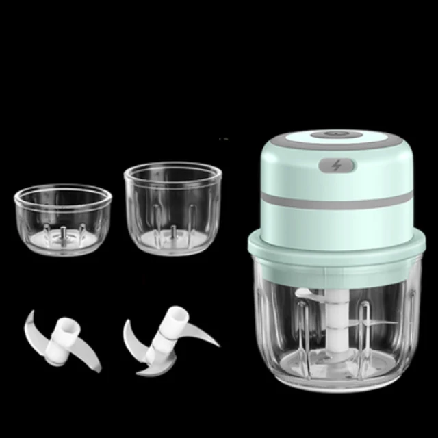 Mini Electric Chopper, Food Chopper Vegetable Processor With 300ml Glass Bowl, Meat 【期間限定特価】