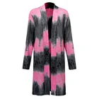 Women Long Professional Supplier Custom Printed Floral Half Sleeve Women Long Coat