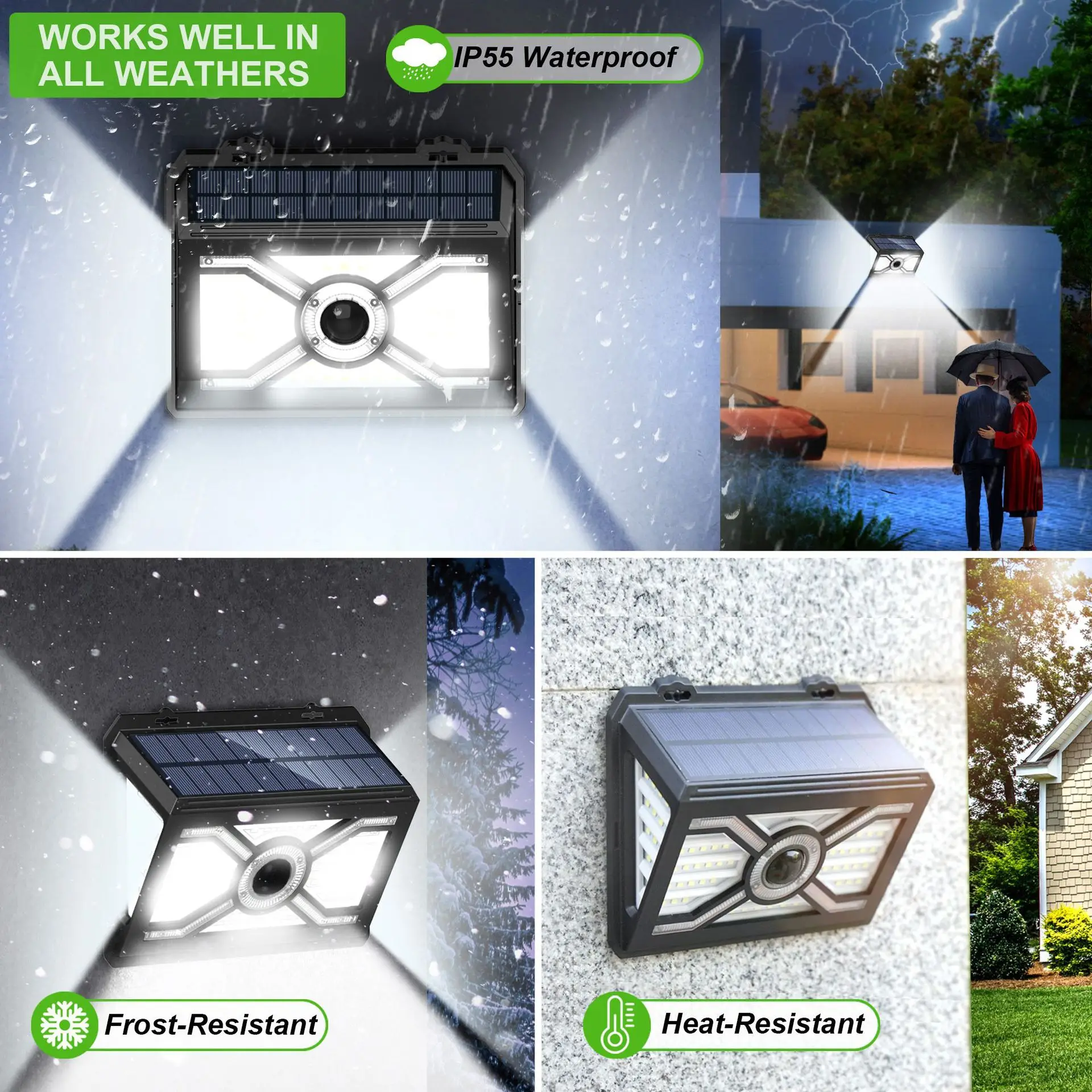 Retro design automatically light up wireless intelligent linkage induction solar wall wash light