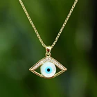 Pendants Custom Pendants Designer Hypoallergenic Gold Inspired Women Blue Crystal Evil Eyes Necklace
