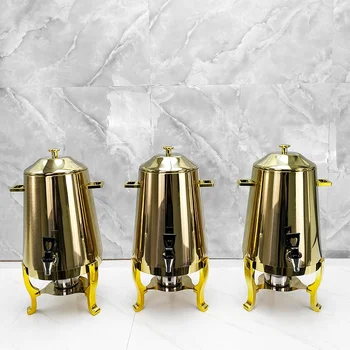 Buffet Commercial Retail 13L Hot Water Dispenser Tea Thermos Milk Dispenser Gold Copper Stainless Steel coffee urn