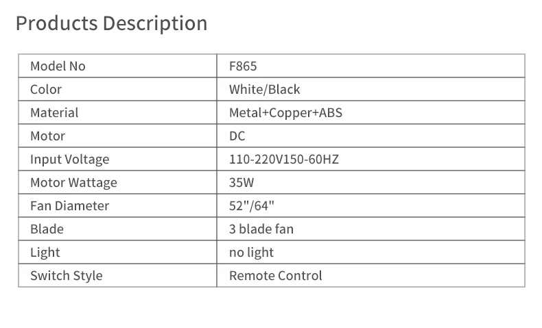 product factory direct white ceiling fans without lights and remote reversible no light bldc motor abs blades for bedroom living room-9