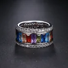 Ring 18k Gold Temperament Colorful Zircon Wheel Ring Accessories Women's Fashion 18k Gold Jewelry Ring