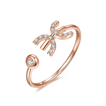 Romantic Series DEF VVS Rose Gold Adjustable Size Rose Gold Lab Grown Diamond Ring Jewelry Gold 18k