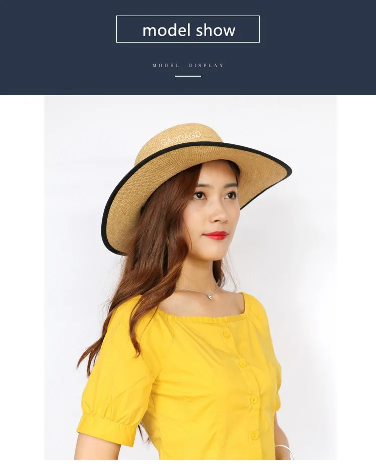 Top Hat Fashion Beach Sun Hat Cute Women Sun Hats Bow Straw Cap