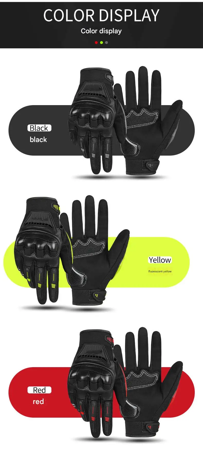 Long Finger Touch Screen Breathable Anti-Fall Gloves for Spring Summer Off-Road Riding Essential Motorcycle Accessory for Rider