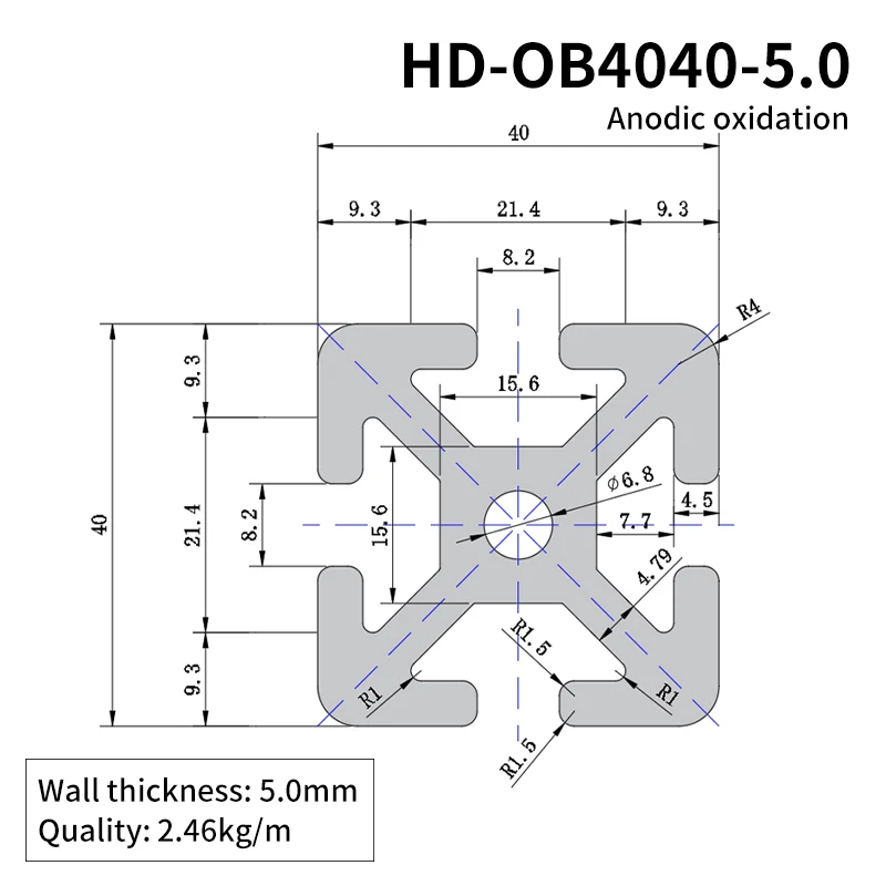 4040 Industrial Extrusion Aluminum Profile Workbench Assembly Line Equipment Frame 4040 Heavy-duty 5.0 Aluminum Alloy Profile details