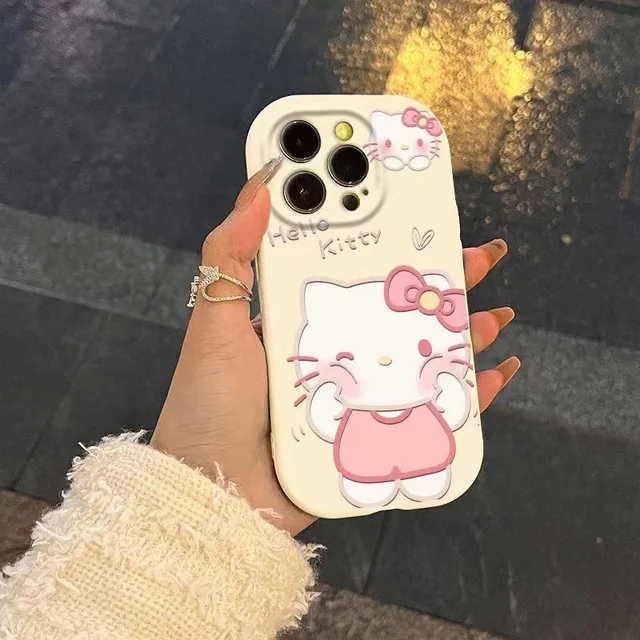 Mobile phone case for iPhone 16 pro max cute KT cat for iPhone 15 14 13 12 pro max drop-resistant mobile phone case