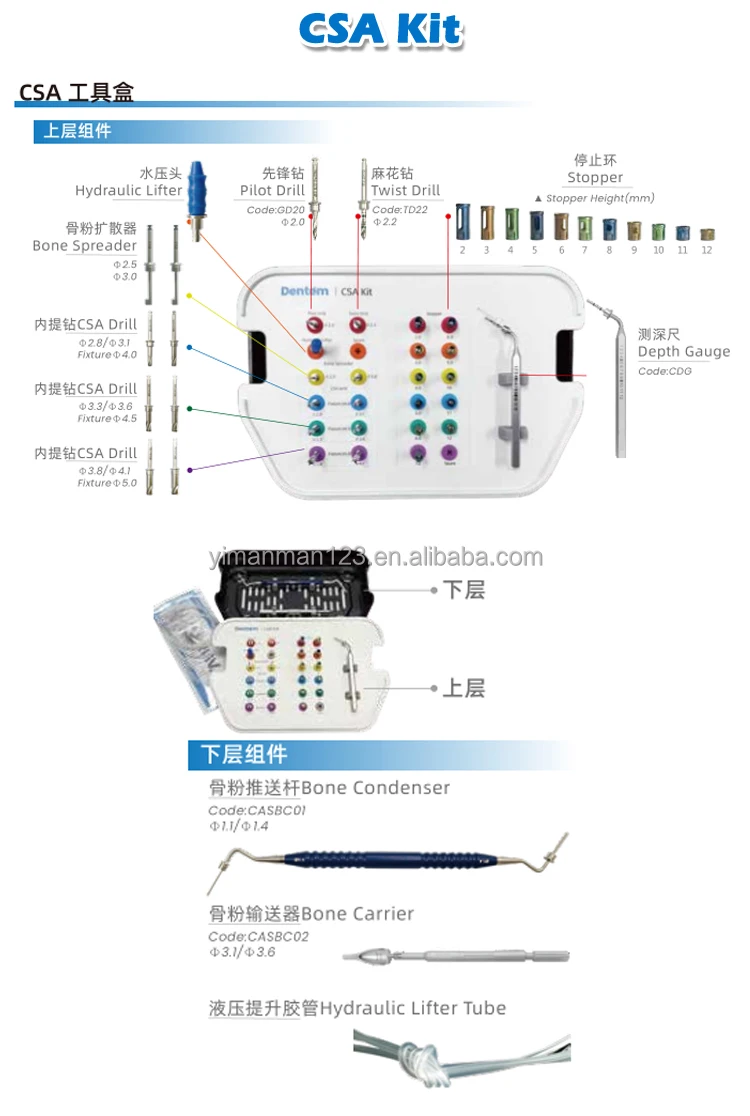 Dentem Crestal Approach Sinus Kit Water Lifter Sinus CAS Kit Dental Implant Surgical Kit Dental Equipment Surgical Tools supplier