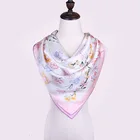 Silk New Arrival Latest Design Screen Printing 100%Silk Satin 14Mm Women'S Pattern Scarf Silk Square