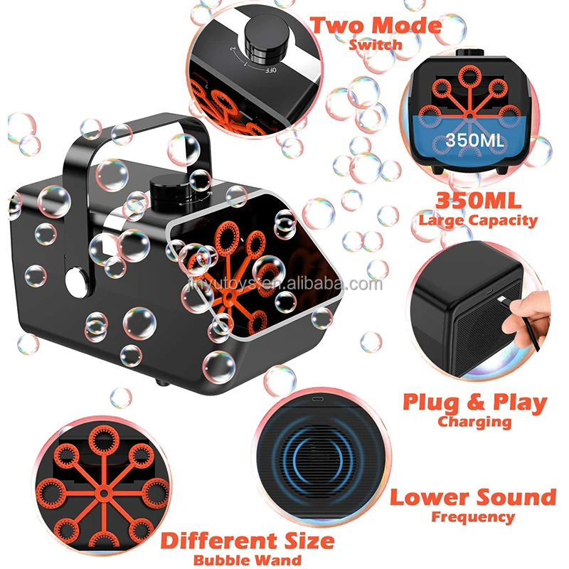 Indoor & Outdoor Party Wedding Electronic Bubble Machine Automatic Bubble Blower Portable Bubble Maker
