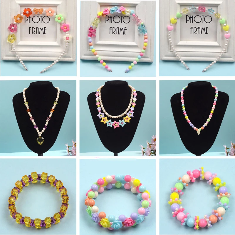 High Quality Colorful Girl Bracelet Beads Creative Children Beaded Toy Set Diy Girl Handmade Beads