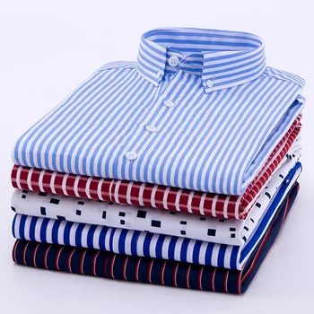 Wholesale Business Work Office Casual Striped Shirts Cheap Long Sleeve Casual Plus Size Social Formal Dress Shirts For Mens