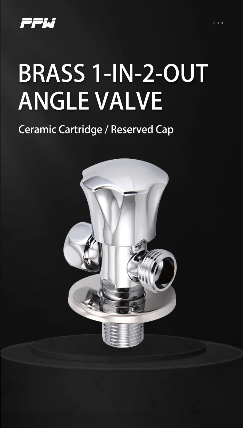 Brass Angle Valve One-in And Two-out Water Distribution Valve Can Connect Washing Machine Hose and Toilet supplier