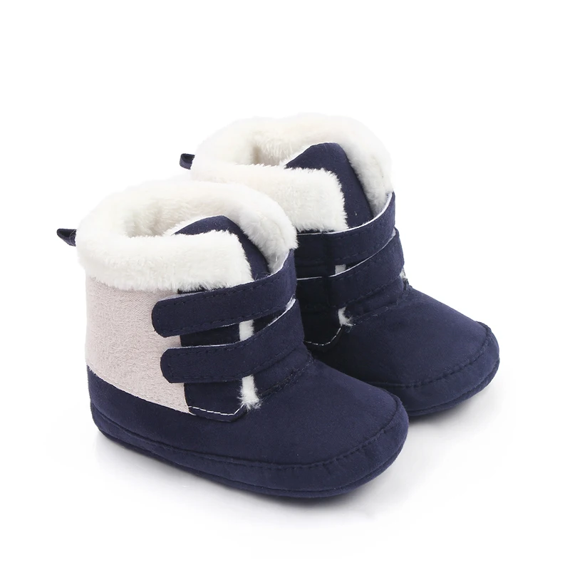 Winter Thick Double Strap Plush High Top Soft Sole Non-slip Baby Warm Toddler Cotton Boots factory