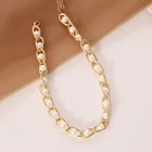 Pearl Chain Necklaces Vintage Pearl Aluminum Chain Necklaces Fashion Jewelry