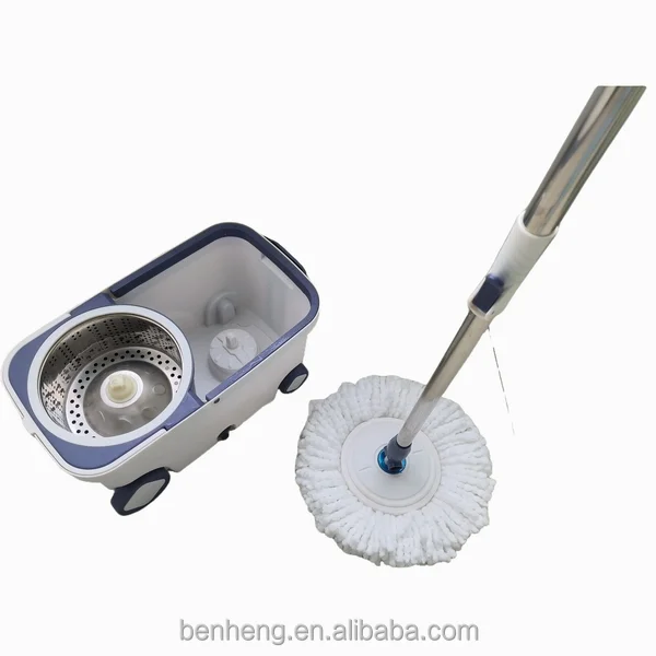 360 Rotary Microfiber Mob Set Steel Pole with Bucket and Wheels, Hands-Free Floor Cleaning Spinning Mop, Hot Sale in Brazil