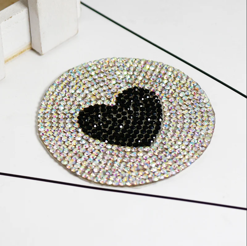 Baseball ready design free sample iron on colorful smiley face rhinestone luxury patches