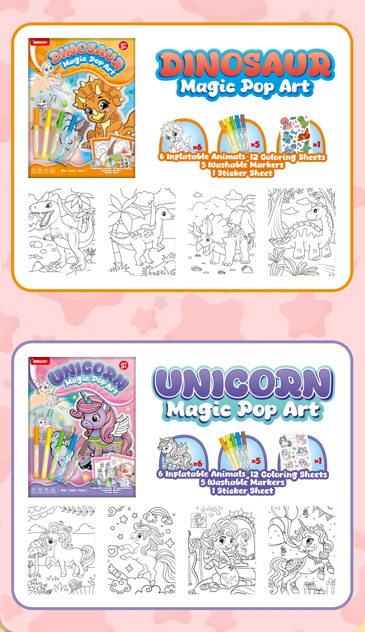 product keybaby custom 2026 book printing factory yiwu creative own design magic pop art paipaile coloring books for store-7