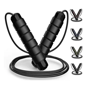 Adjustable Steel Jump Rope Weighted Tangle-Free Rapid Speed Jumping Rope Cable with Ball Bearings