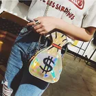 Day HOT Party Day Casual Pack Ladies Designer Money Hand Bag Shinning PU Laser Dollar Women Hand Bags