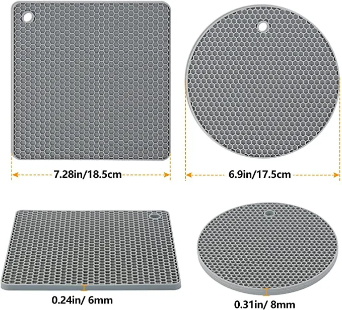 Premium Thicken Heat Resistant Durable Trivet Mats with Oven Mitts Trivets for Silicone Hot Pots Silicone pads