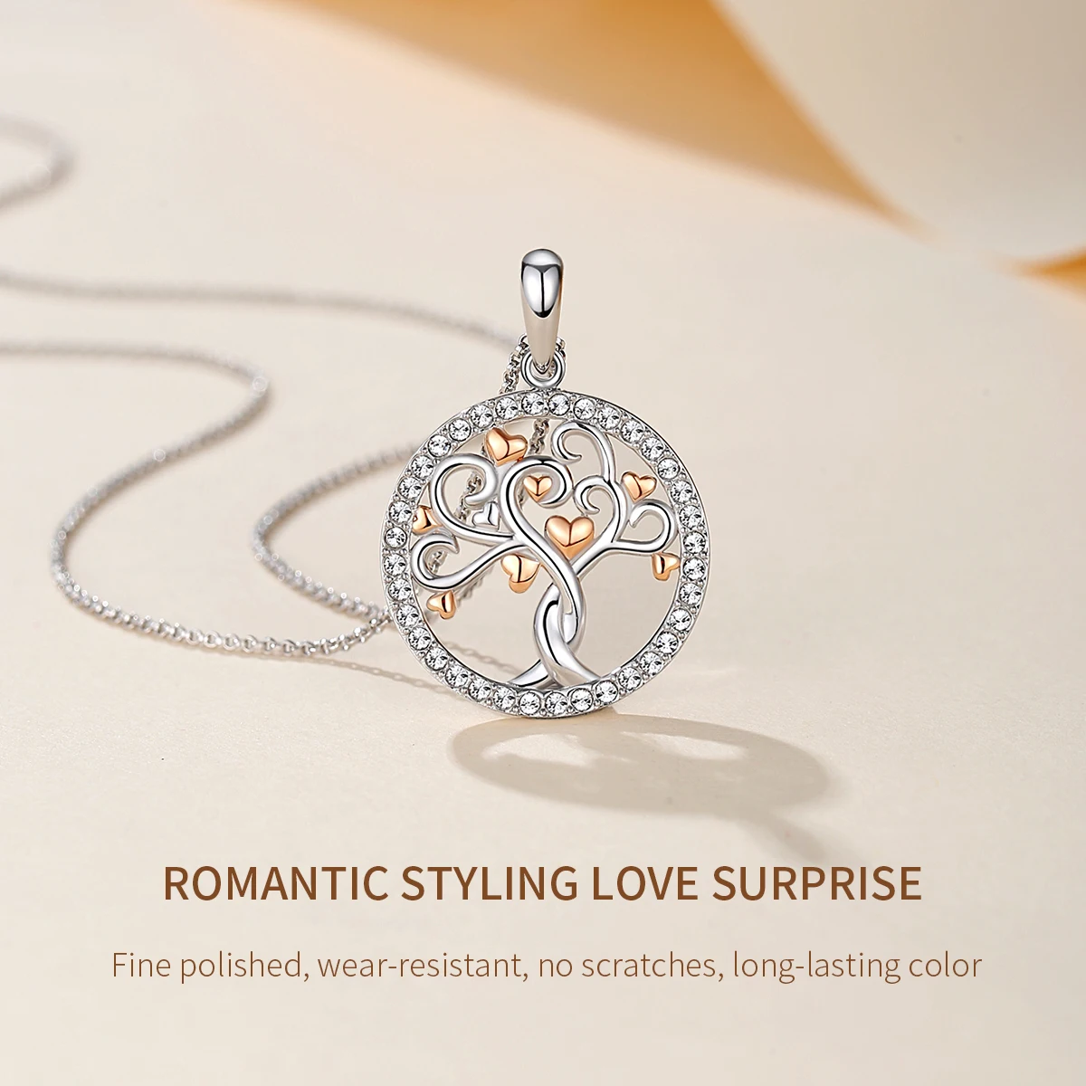 CDE YN1091 Trendy Jewelry Solid 925 Sterling Silver Charms Necklace Rhodium Plated Tree of Life Necklace For Women