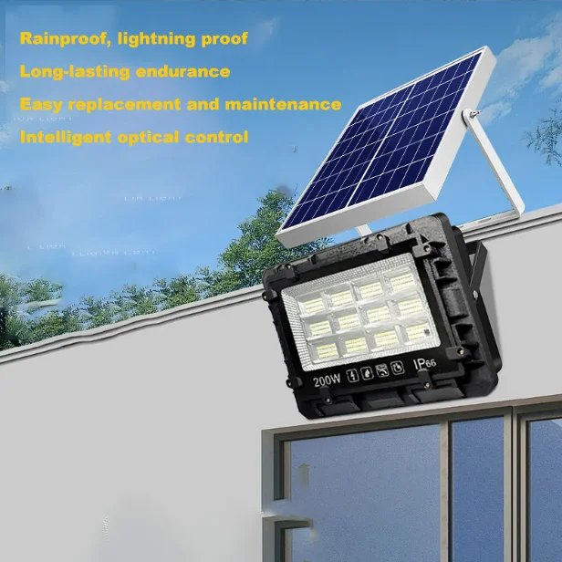 Outdoor Garden Light 100w 200w 300wLed lights decorate the waterproof reflective solar floodlight garden patio