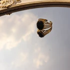 Black Onyx Ring Onyx Chris April Vintage 925 Sterling Silver Gold Plated Luxury Fashion Black Onyx Ring
