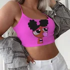 Tank Top Women Streetwear Shorts Clothing Fashion Bandage Girls Summer Printed Crop Tank Top