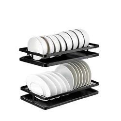 High quality single tier Dish Drying Rack Kitchen Drain Rack With Utensil Holder for kitchen