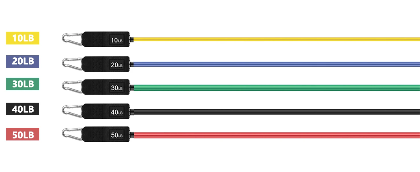 Wholesale Custom Latex 11Pcs  Resistance Exercise Band Elastic Fitness Rope Set 150lb Heavy Power Stretch Expander Tube manufacture