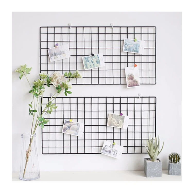 Wire Grid Panel Metal Mesh Memo Board Wall Mounted Photo Display Stand Support S 