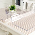 Waterproof Oil-proof Soft Glass Thick 0.8 Mm 2 Mm Plastic Table Cloths