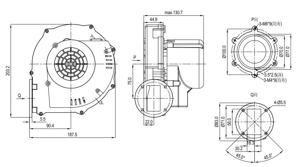 Blower, 120V, 220V, Brushless - detail 10