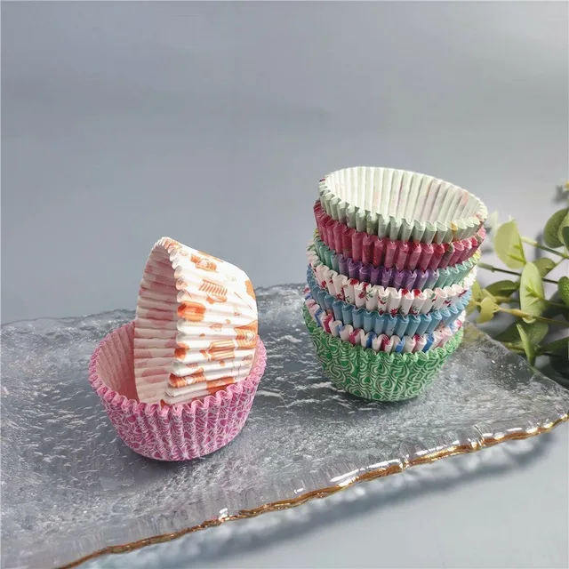 200pcs Heat Resistant muffin cups baking paper mold wrapper baking muffin cupcake liner disposable custom oil-proof baking liner