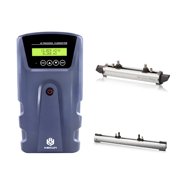 Kekun portable ultrasonic flow meter detector is installed with a strap, without contact with the medium inside the pipe