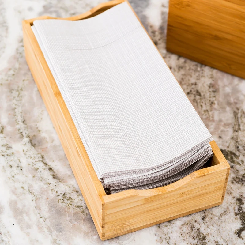 Factory Wholesale Cheap Price Wooden Napkin Box Natural Bamboo Wood Napkins Box For Hotel Restaurant Usage