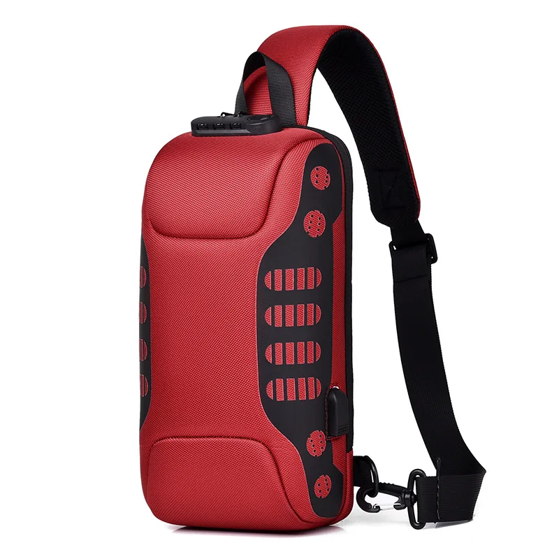 Hot selling custom fashion brand simple fashion purse strap bag USB chest bag crossbody bag