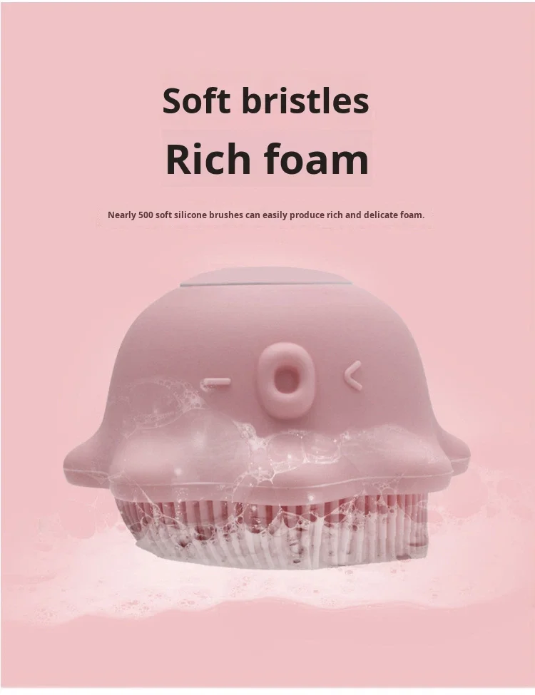 New Octopus-Shaped Silicone Bath Brush Soft-Bristle Baby Shampoo Brush Refillable Creative Bath Accessory supplier