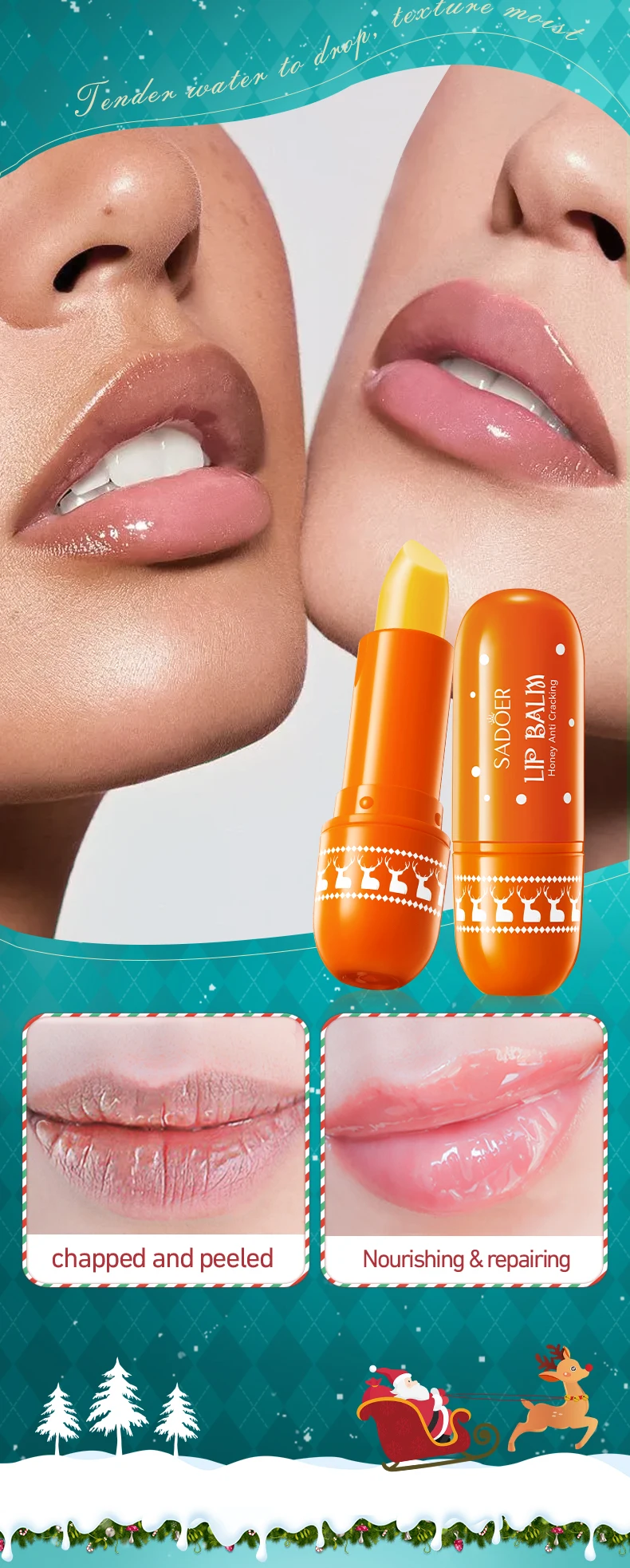 product oem hot sales wholesale sadoer christmas honey anti chapping lip balm autumn and winter anti chapping lip balm-5