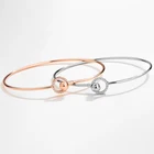 Bangle Silver New Fashion Rose Gold Stainless Steel Hand Bangle Jewelry Women Silver Zircon Bangle Bracelet