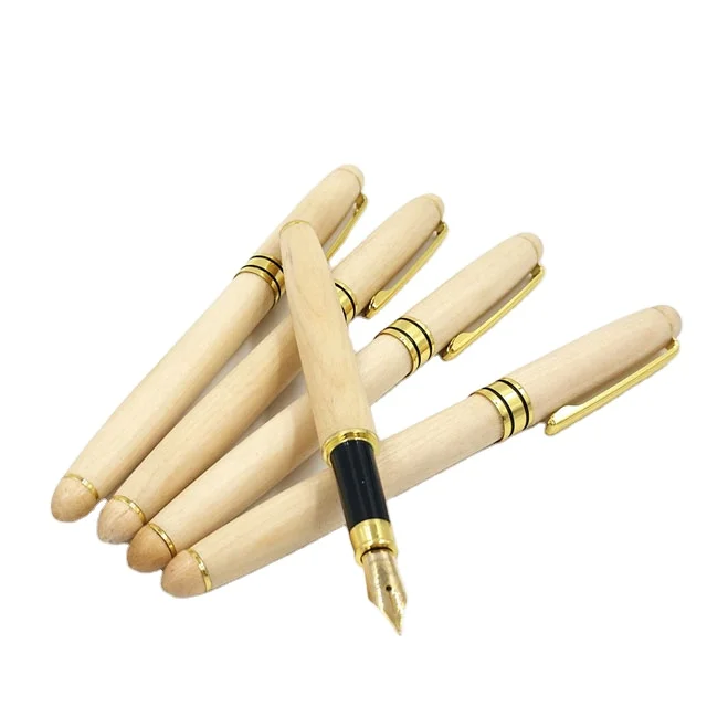 OEM Maple Wood Fountain Pen Metal-Cased with Gift Box Set for Writing Special Application