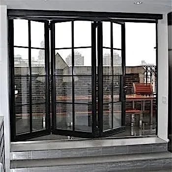 Alufront AS2047 Black Aluminium windows Frame Double Glazed Aluminium Folding windows Tempered Glass Window
