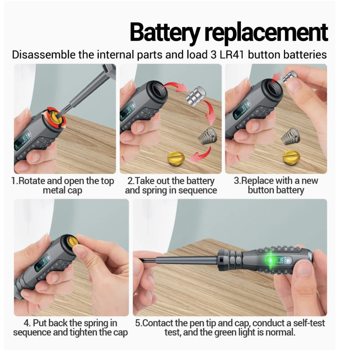 Insulated Voltage Tester Pencil with LED Light Magnetic Tip Ergonomic Power Detector Screwdriver Tools Electrical Screwdriver