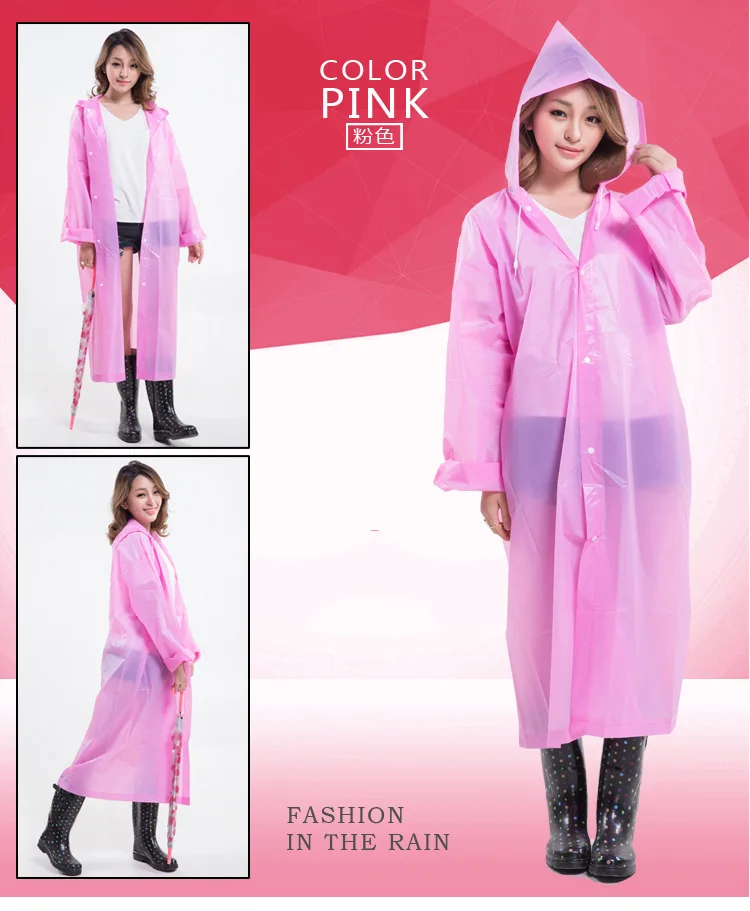 Mens Womens Waterproof Raincoats Long Jacket EVA Button Hooded Raincoat Coats Poncho Rainwear.jpg