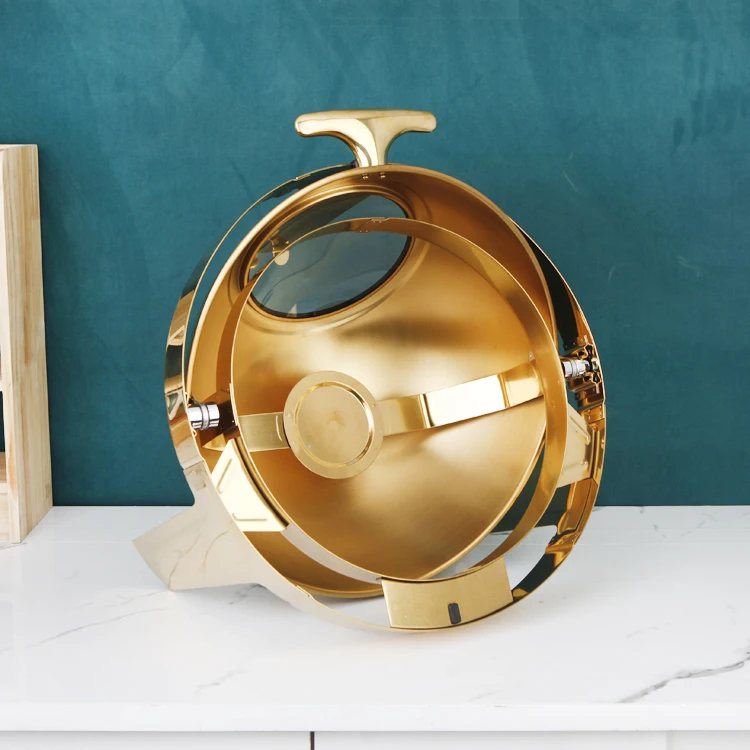 Luxury Chafer Dish Buffet Set Stainless Steel Commercial Equipment Food Warmer Gold Chafing Dish_11