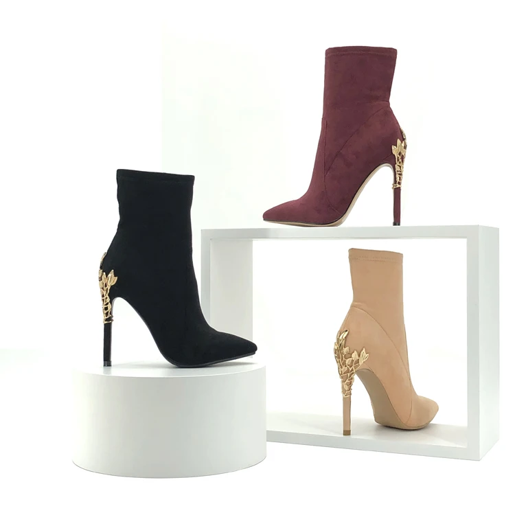 ladies suede heeled boots