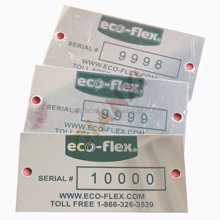 Serial Numbers Metal Nameplates Qr Code Barcode Nameplate Aluminium