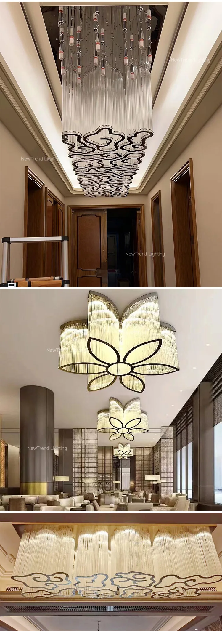 CPL-260 Luxury Style Custom Indoor Decoration Ceiling Lighting Wedding Hall Lobby Luxury Crystal LED Chandelier manufacture